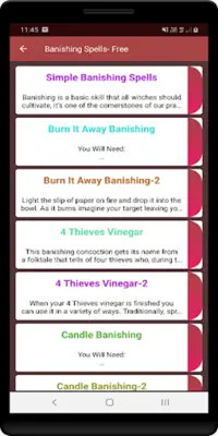 Banishing Spells- Free android App screenshot 1